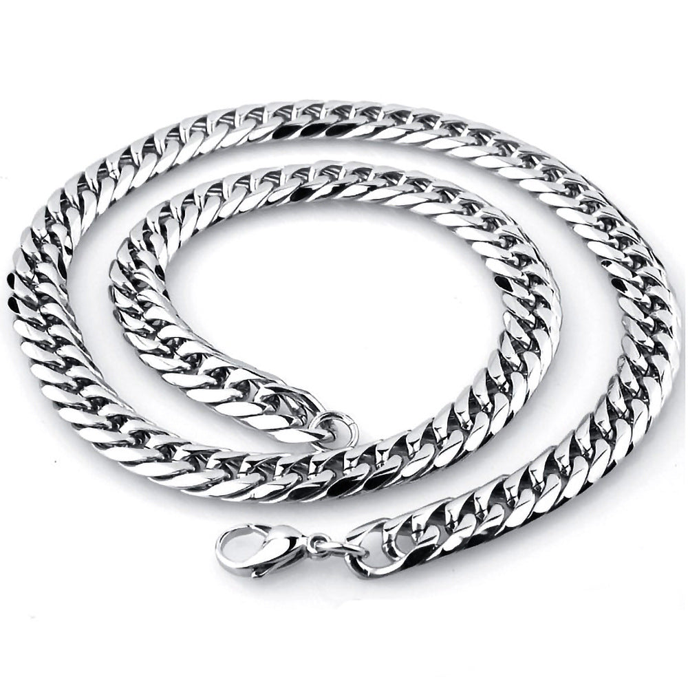 Cuban Link Chain Necklace Bracelet Stainless