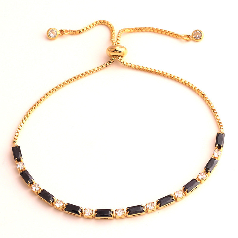 Colored Zircon Tennis Necklace Copper 18K