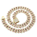 Hip Hop Cuban Chain Necklace Alloy Rhinestone Iced Out Colorful Streetwear Jewelry For Men Women - View 5
