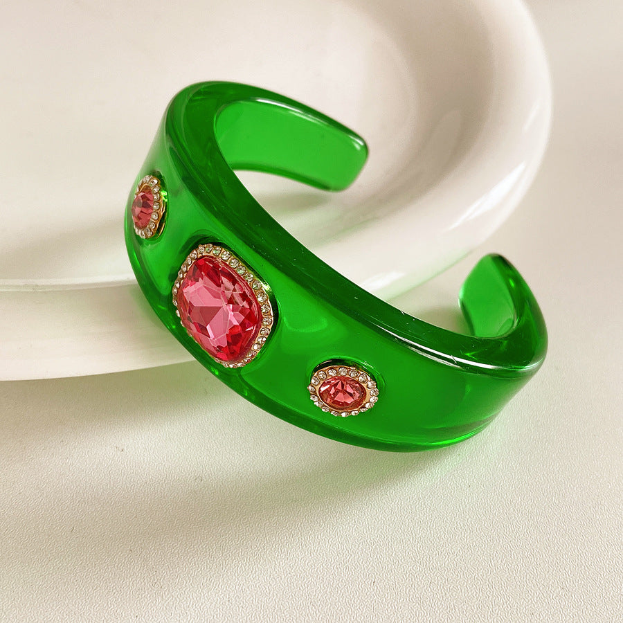 Vintage Resin Cuff Bracelet Chunky