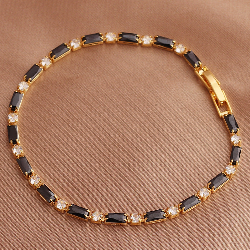 Colored Zircon Tennis Necklace Copper 18K