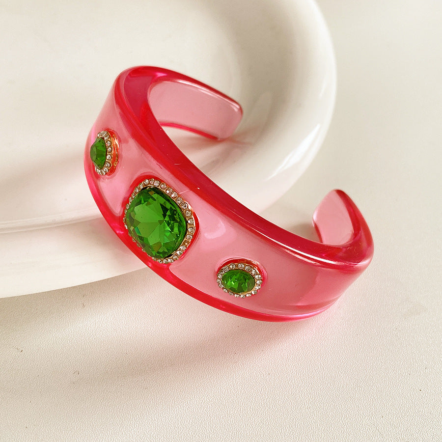 Vintage Resin Cuff Bracelet Chunky