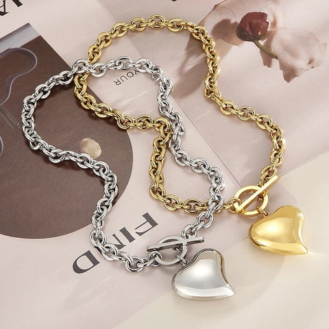 Heart Pendant Necklace And Bracelet