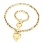 Heart Pendant Necklace And Bracelet