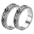 Stainless Steel Spinner Ring Anxiety Stress Relief Fidget Band Cat Butterfly Star Moon Cross Poker Pattern For Men Women - View 2