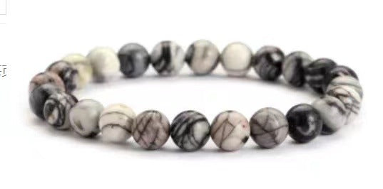 Natural Stone Beaded Bracelet Tiger Eye Lava