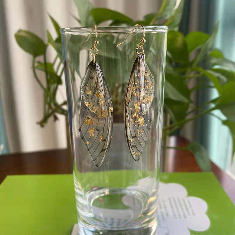 Butterfly Wing Drop Earrings Gradient Resin