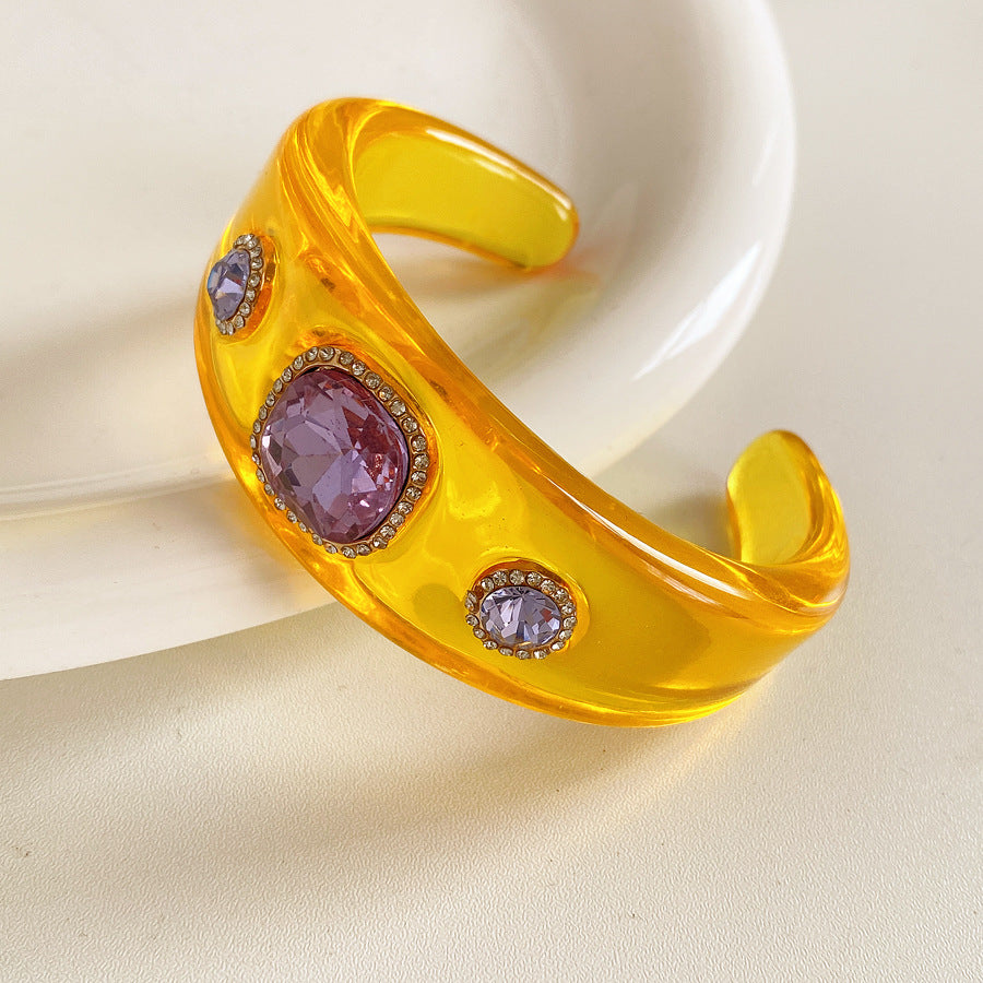 Vintage Resin Cuff Bracelet Chunky