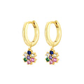 Fashion Zircon Earrings Brass Jewelry Hoop
