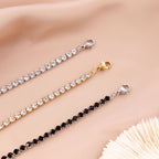 Stainless Steel Tennis Bracelet Necklace Round Zircon Inlaid Adjustable Jewelry Gift For Unisex Minimalist Elegant - View 3