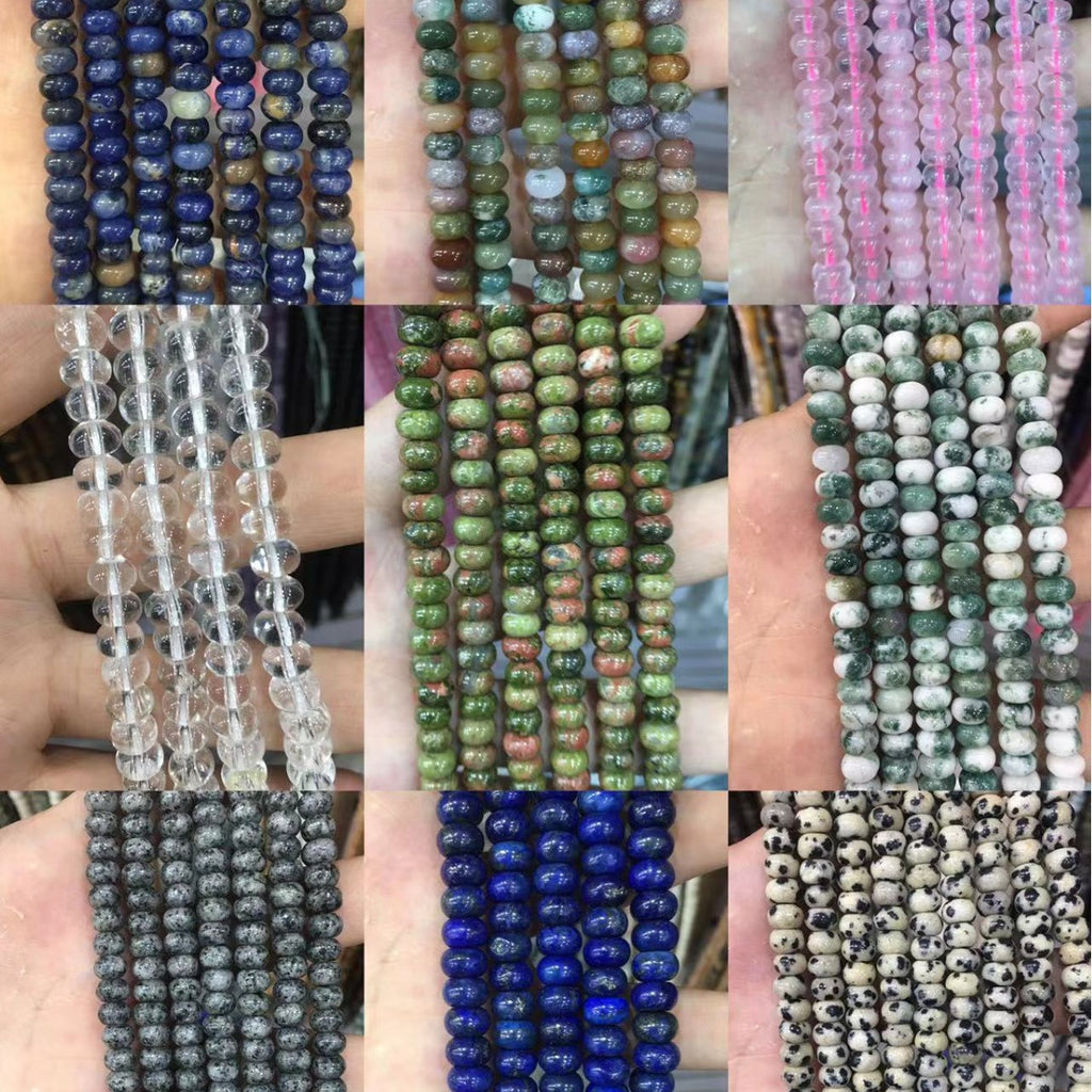 Natural Stone Beads Rondelle Abacus Shape Smooth Spacer For DIY Jewelry Making Handicraft Handmades - View 3