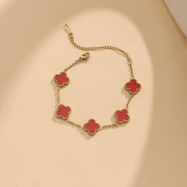 Four Leaf Clover Bracelet — 18K Gold Plated Stainless Steel
