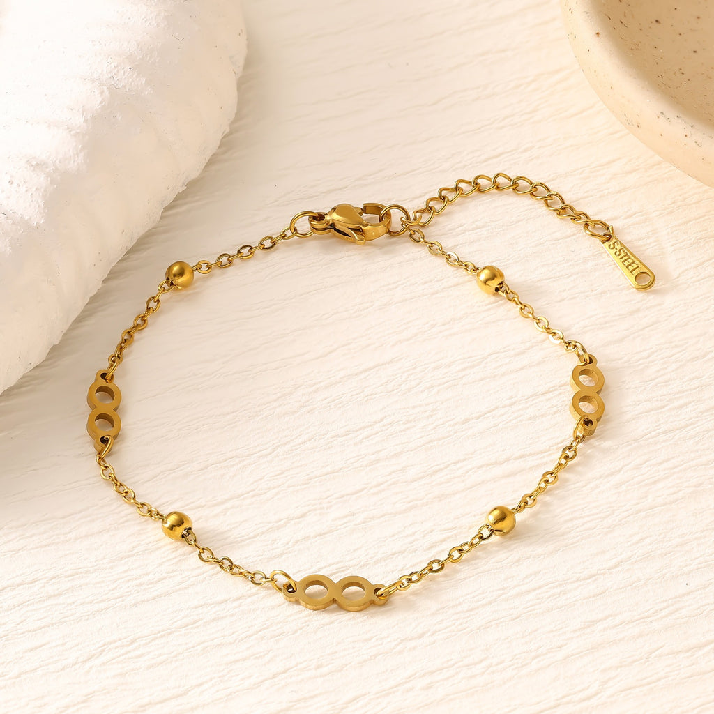 Star Moon Heart Clover Titanium Steel Bracelet — 18K Gold Plated
