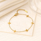 Heart Star Moon Titanium Steel Bracelet — 18K Gold Plated