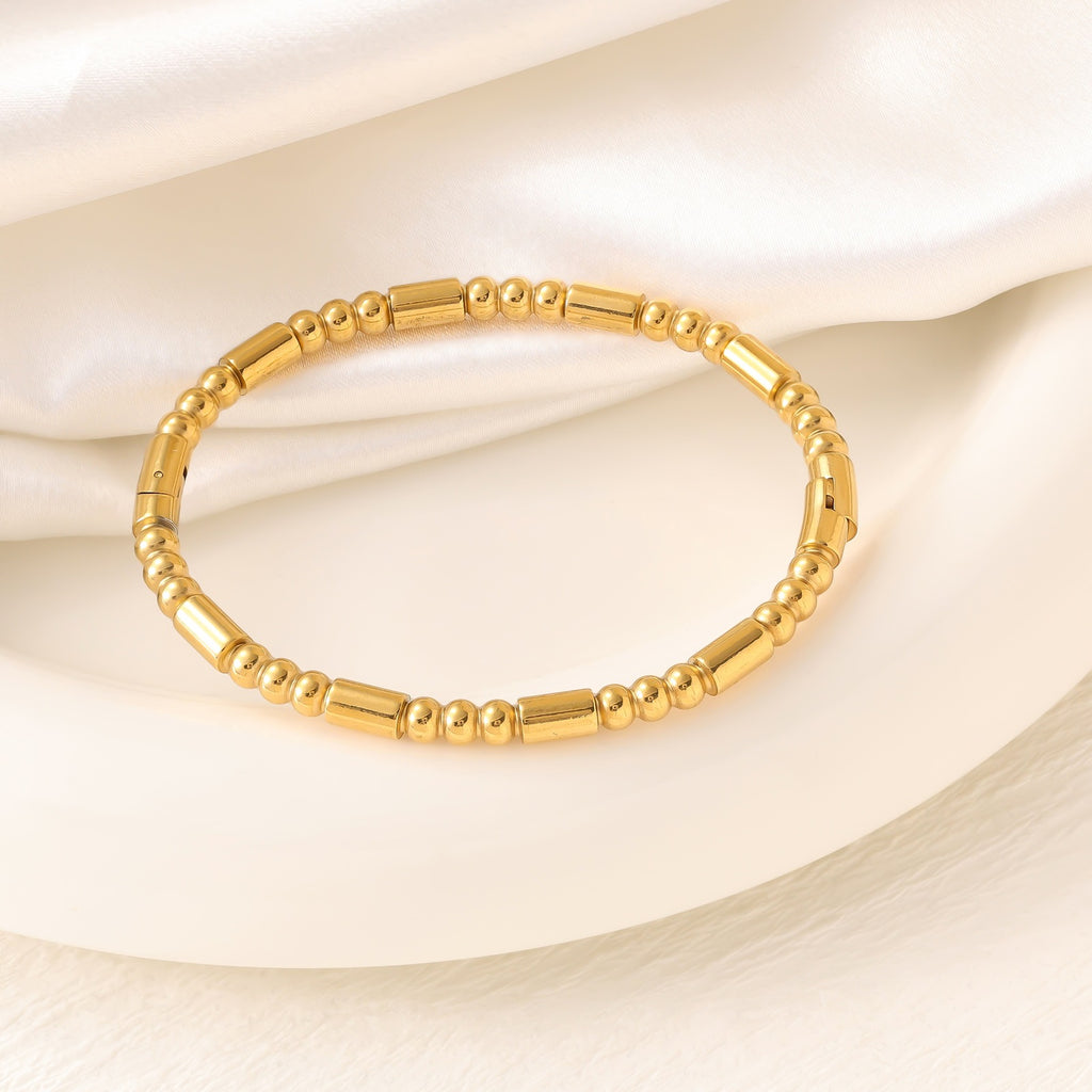 Titanium Steel Bangle Set — 18K Gold Plated Minimalist