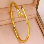 Titanium Steel Bangle Bracelet — 18K Gold Plated Fashion