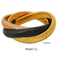 SZ04TripleGoldRose黑Bangle
