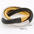 SZ04Triple金SteelBlackBangle