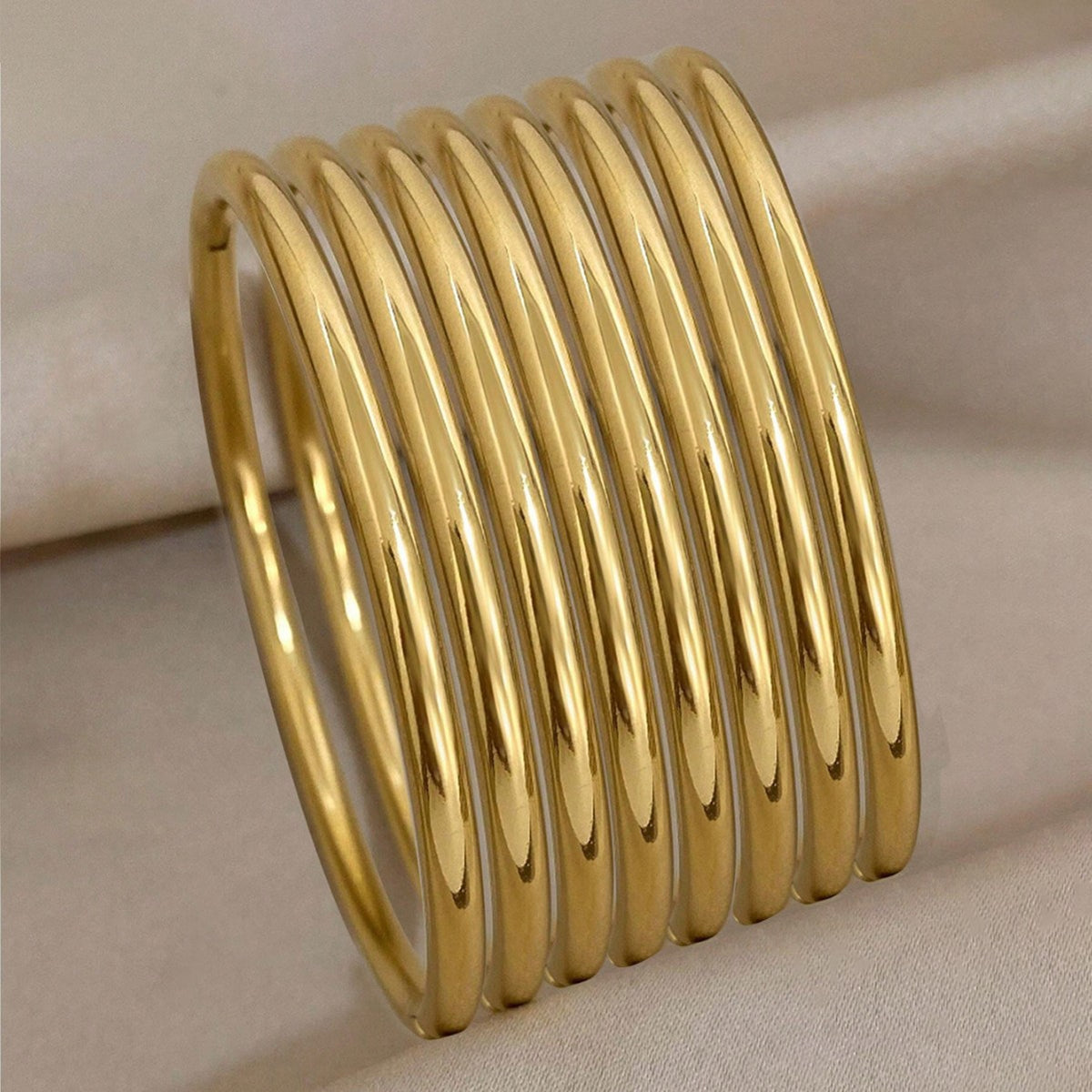 Viral 3mm Plain Wire Bangle — Titanium Steel, Minimalist, 12 Options