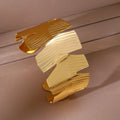 Titanium Steel Bangle Bracelet — 18K Gold Plated, 19 Styles, Fade-Resistant