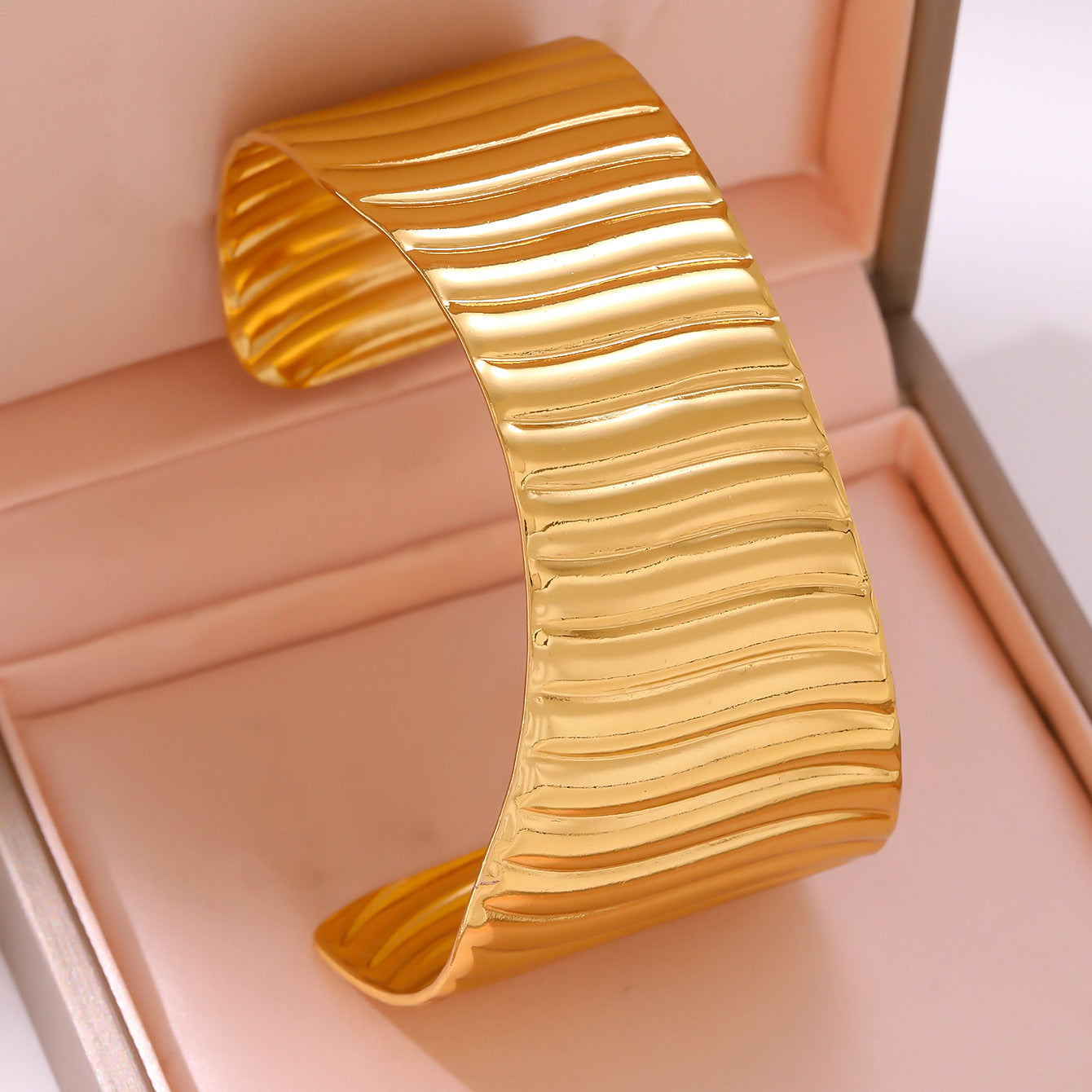 Statement 304 Stainless Steel Open Bangle — Wide, Trendy, High-End
