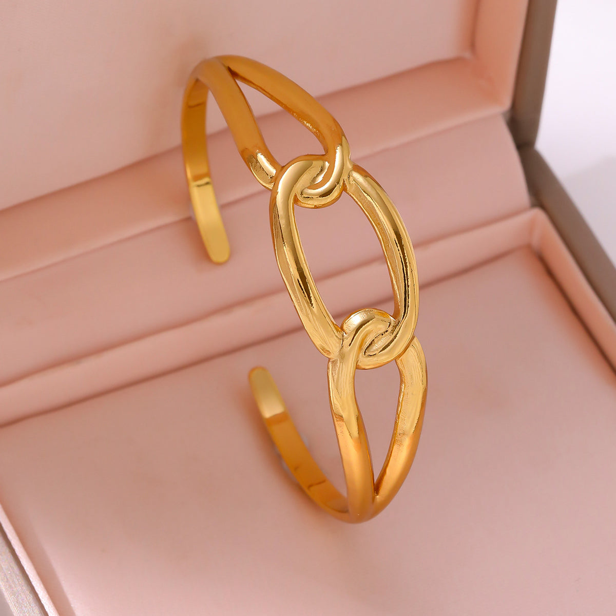 Statement 304 Stainless Steel Open Bangle — Wide, Trendy, High-End