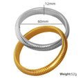 SZ28TwinRingGoldSteelBangle