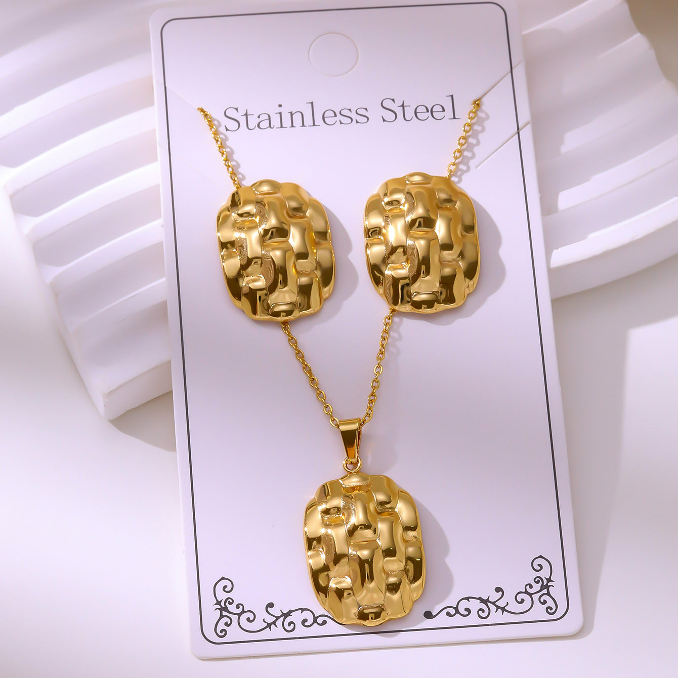 Retro Palace Starfish Earrings & Necklace Set — 18K Gold Plated