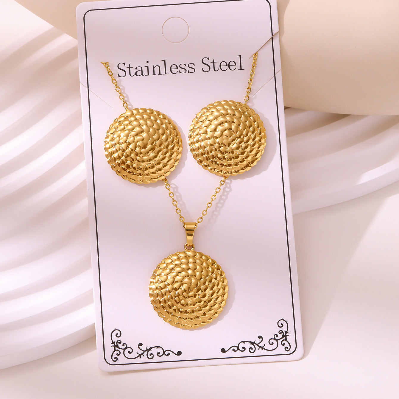 Retro Palace Starfish Earrings & Necklace Set — 18K Gold Plated
