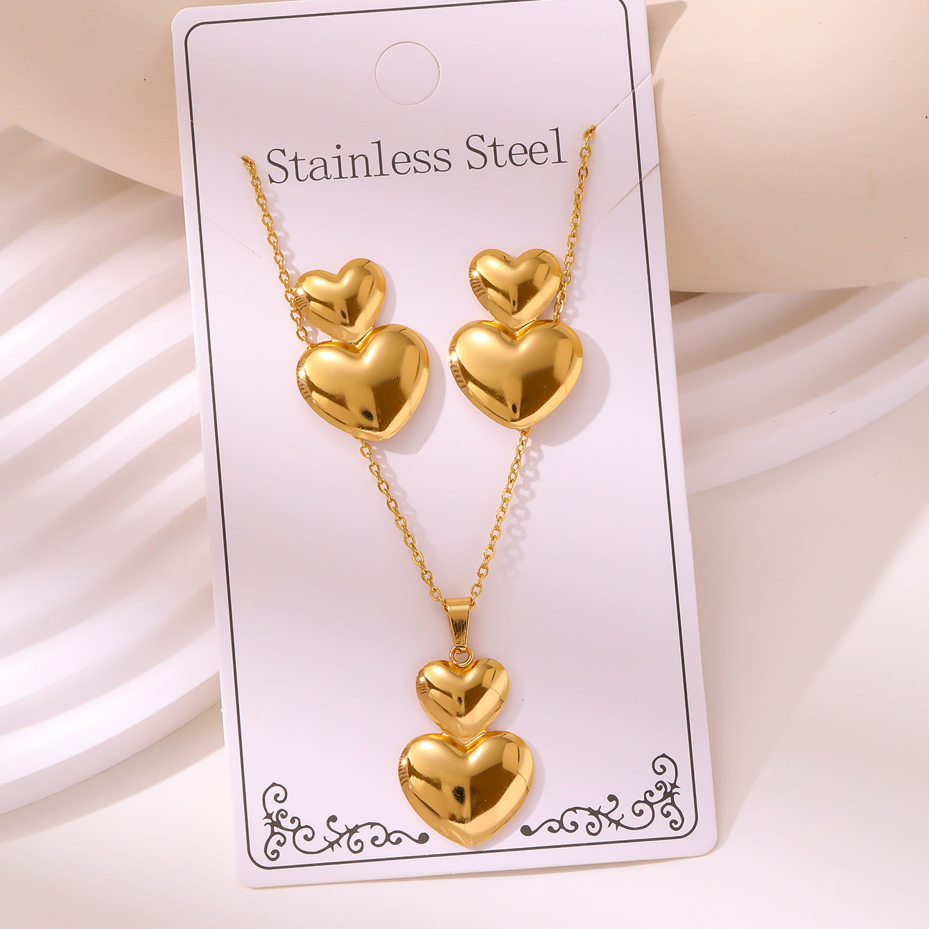 Retro Palace Starfish Earrings & Necklace Set — 18K Gold Plated