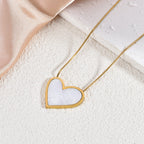 Large Heart Pendant Necklace — Titanium Steel, 18K Gold, 5 Colors