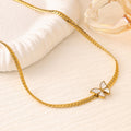 Pearl Shell Zirconia Pendant Necklace — 18K Gold Plated Stainless Steel