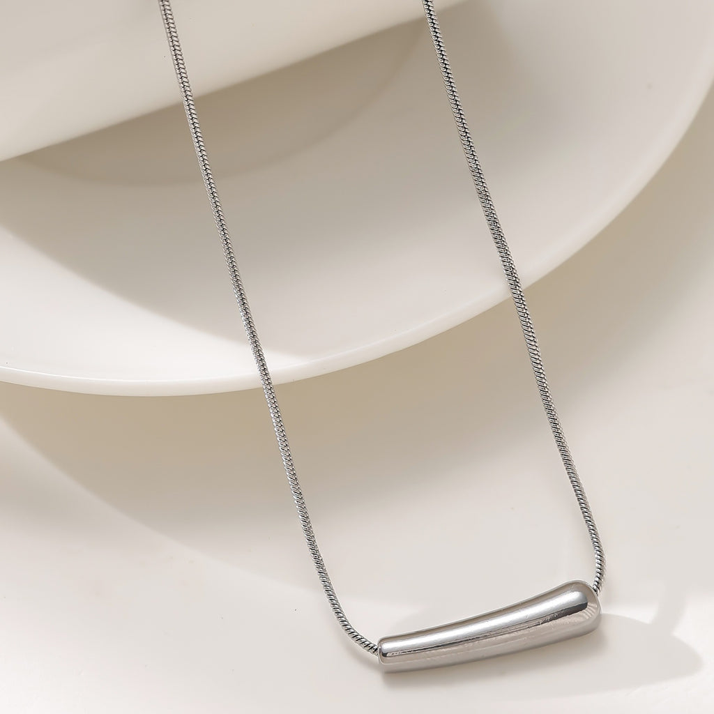 Minimalist Small Eggplant Pendant Necklace — 304 Stainless Steel 18K Gold Plated