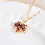 Copper Zircon Crystal Pendant Necklace — 18K Gold Plated, 21 Styles, Fade-Resistant