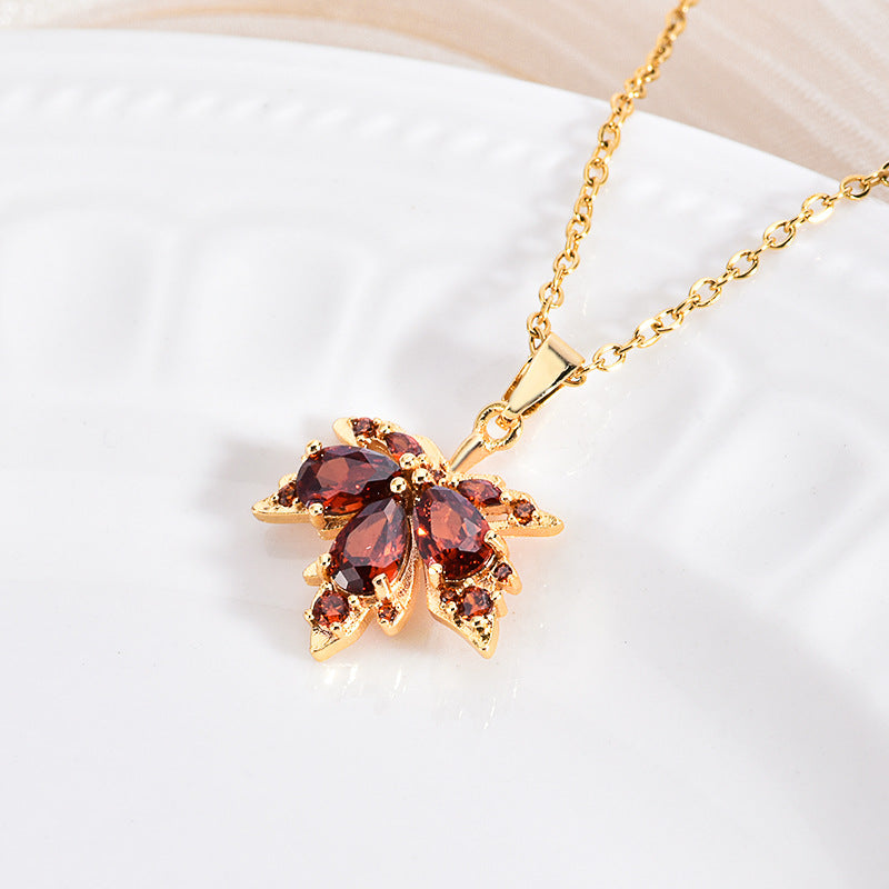 Copper Zircon Crystal Pendant Necklace — 18K Gold Plated, 21 Styles, Fade-Resistant