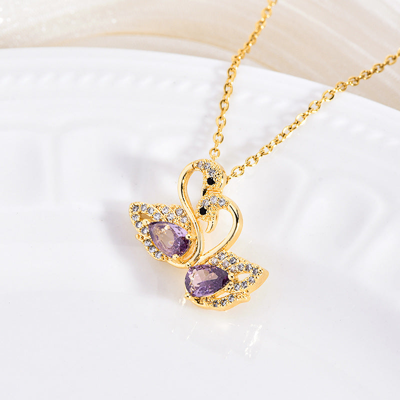 Copper Zircon Crystal Pendant Necklace — 18K Gold Plated, 21 Styles, Fade-Resistant