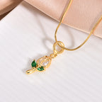 Copper Zircon Crystal Pendant Necklace — 18K Gold Plated, 21 Styles, Fade-Resistant
