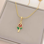 Copper Zircon Crystal Pendant Necklace — 18K Gold Plated, 21 Styles, Fade-Resistant