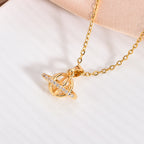 Copper Zircon Crystal Pendant Necklace — 18K Gold Plated, 21 Styles, Fade-Resistant