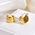 Tassel C-Shape Hoop Earrings — Stainless Steel, 18K Gold, Light Luxury