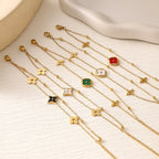 Four-Leaf Clover Titanium Steel Bracelet — 18K Gold Plated, INS Fashion, Fade-Resistant