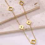 Four-Leaf Clover Long Hollow Necklace — Stainless Steel, 18K Gold, Trending
