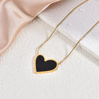 Large Heart Pendant Necklace — Titanium Steel, 18K Gold, 5 Colors
