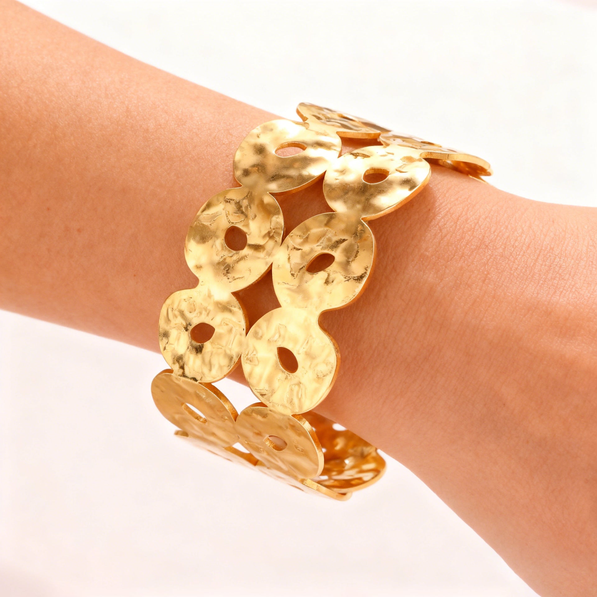 Statement 304 Stainless Steel Open Bangle — Wide, Trendy, High-End