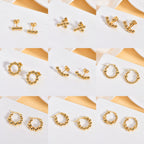 Geometric Stud & Hoop Earrings — Titanium Steel, 18K Gold, 19 Styles to Choose