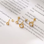 Rose & Pearl Screw-Back Stud Earrings — 304 Stainless Steel, 18K Gold Plated