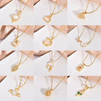 Copper Zircon Crystal Pendant Necklace — 18K Gold Plated, 21 Styles, Fade-Resistant