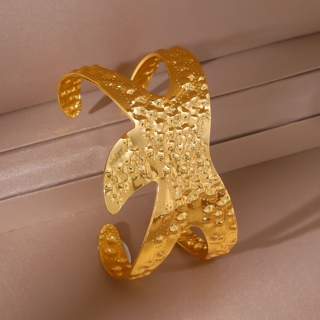 Titanium Steel Bangle Bracelet — 18K Gold Plated, 19 Styles, Fade-Resistant
