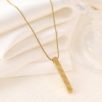 Cross Heart Drop Pendant Necklace — Titanium Steel, Snake-Bone Chain, Collarbone