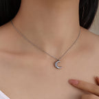 Crescent Moon Necklace — 304 Stainless Steel, 18K Gold Plated, Minimalist